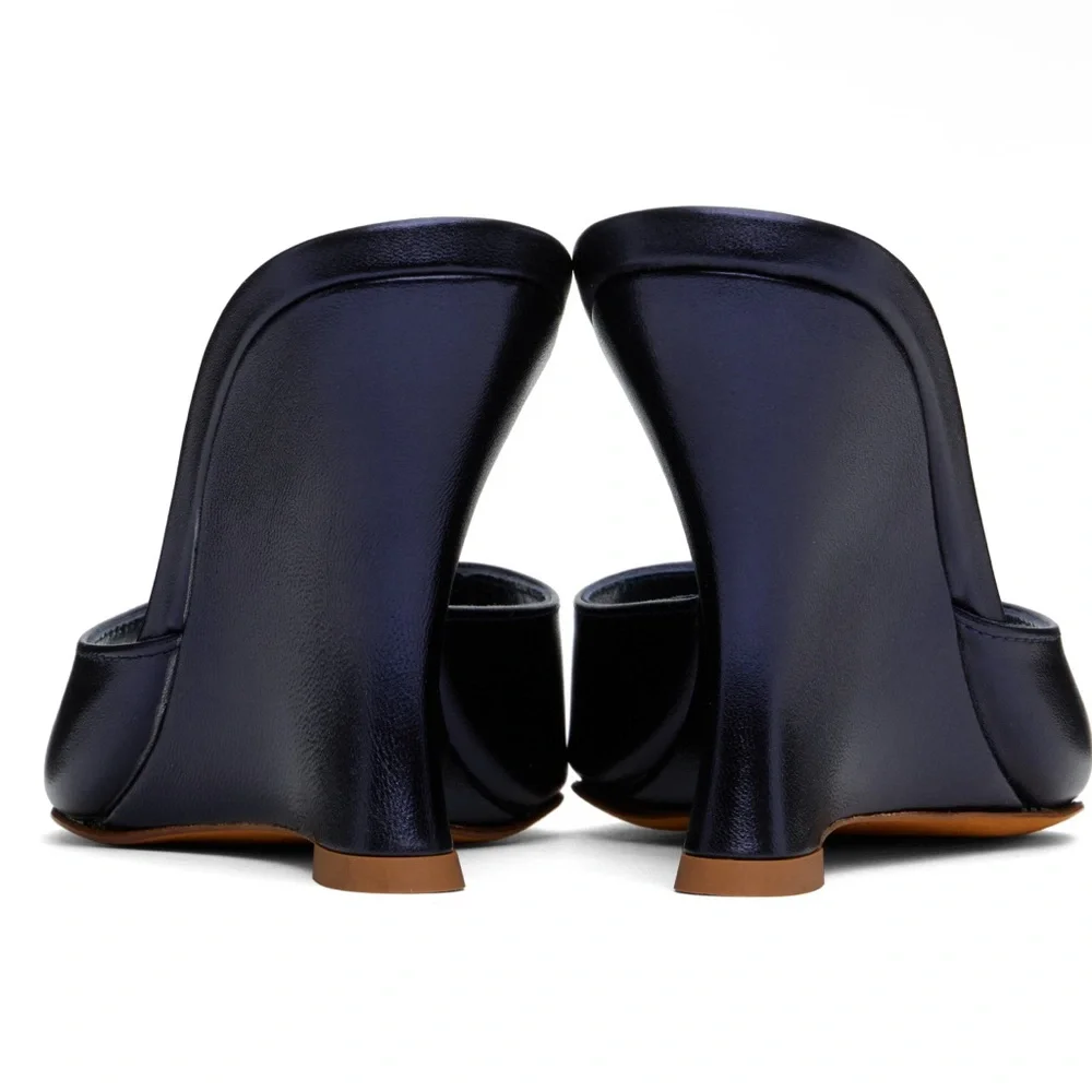 MARYAM NASSIR ZADEH Navy Lido Wedge Heeled Sandals Size 6 NIB - Picture 2 of 5